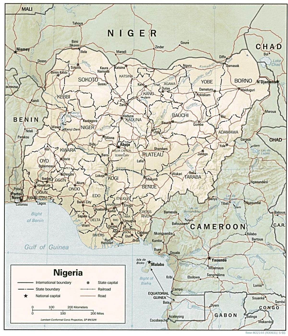 kaart van nigeria diagram