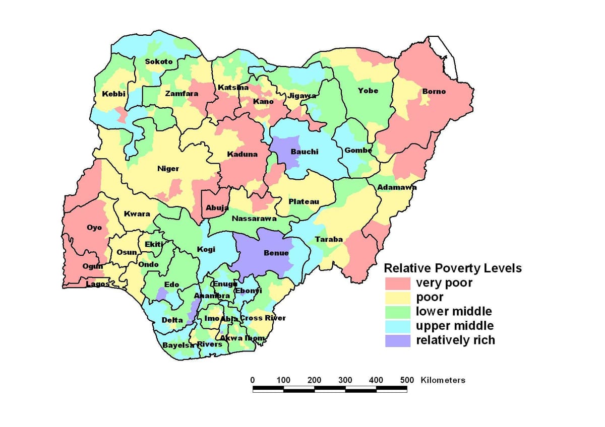 Kaart van de economische nigeria