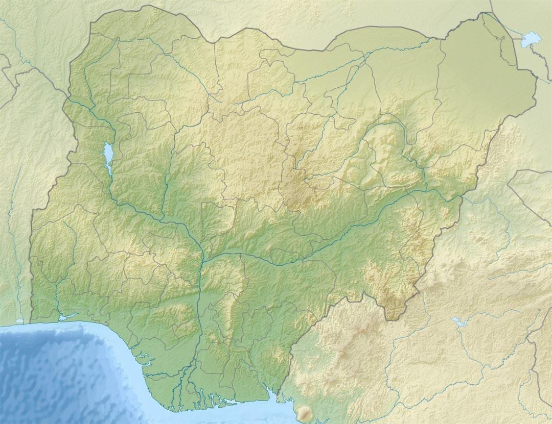 kaart van nigeria tonen van verlichting