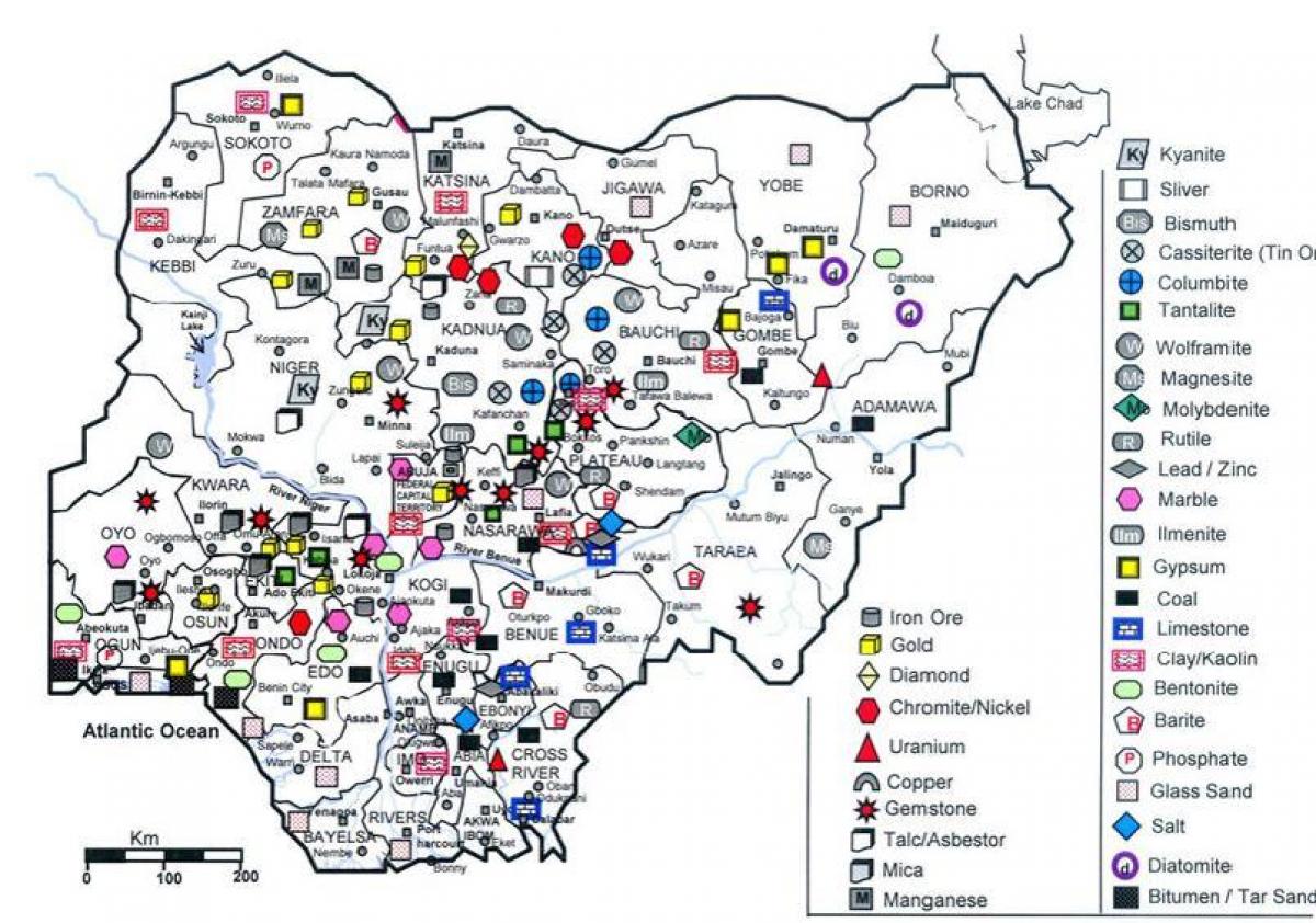 minerale kaart van nigeria
