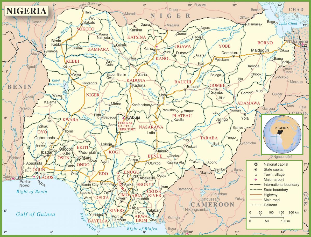 complete kaart van nigeria