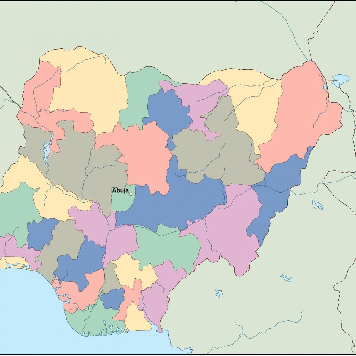 Kaart van nigeria vector