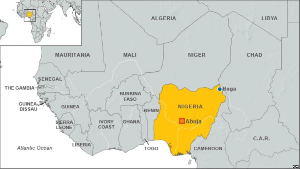 Kaart van de nigeriaanse grens