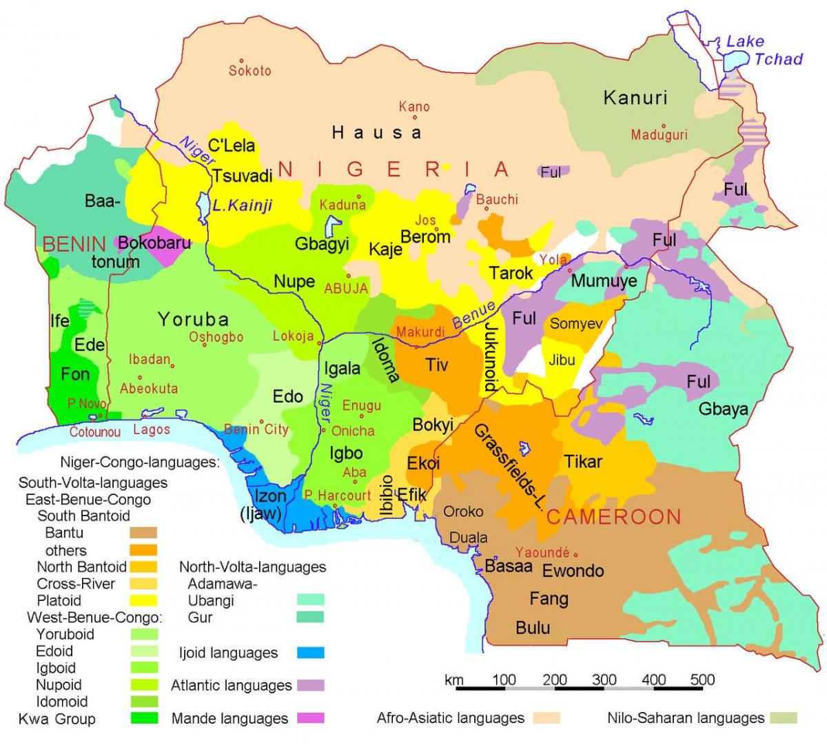 nigeria taal kaart