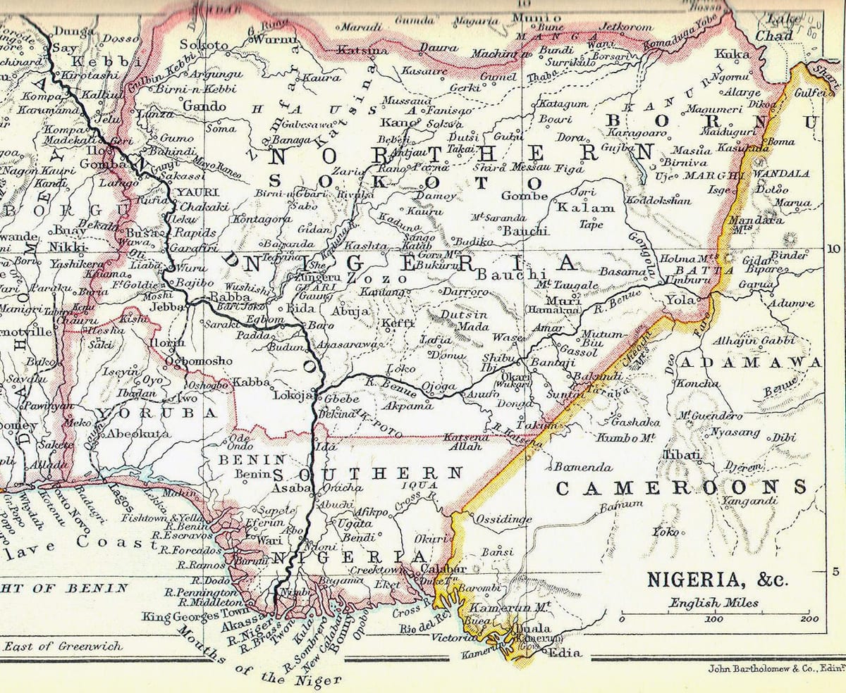 Kaart van het oude nigeria