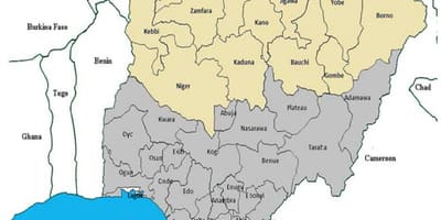 Kaart van noord-nigeriaanse staten