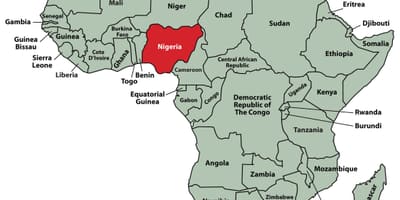 Kaart van afrika tonen nigeria