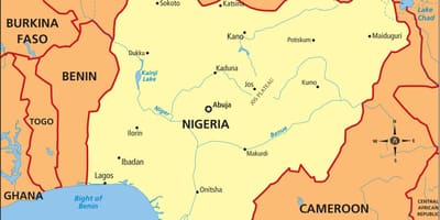 Kaart van nigeria tonen van de rivier de niger en benue