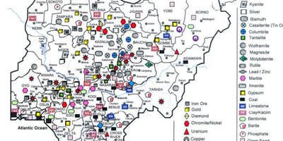 Minerale kaart van nigeria