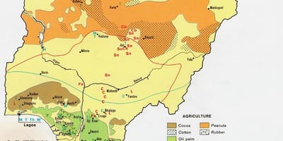 Kaart van landbouw-nigeria