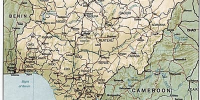 Geografische kaart van nigeria