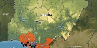 Kaart van nigeria olie
