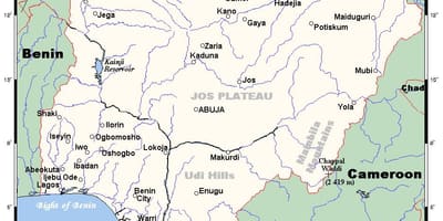 Rivieren in nigeria kaart