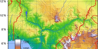 Kaart van nigeria topografische