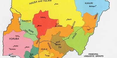 Kaart van nigeria tonen van etnische groepen