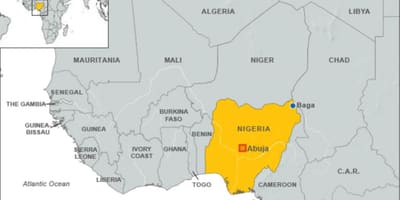 Kaart van de nigeriaanse grens