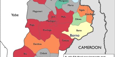 Kaart van noord-oost-nigeria