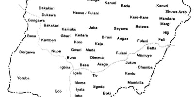 Maak een schets kaart van nigeria