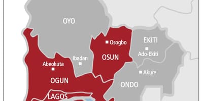 West-nigeria kaart